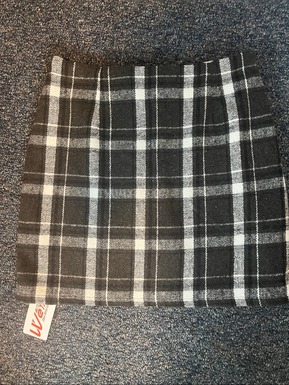 Black and White Plaid Miniskirt